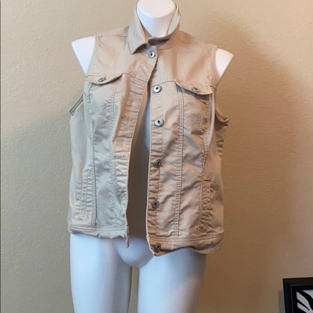 Tan denim vest